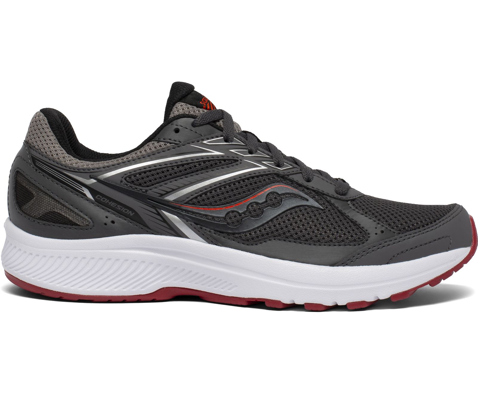 Saucony Cohesion 14 Men's Running Shoes Grey / Red | Canada 454SGLO